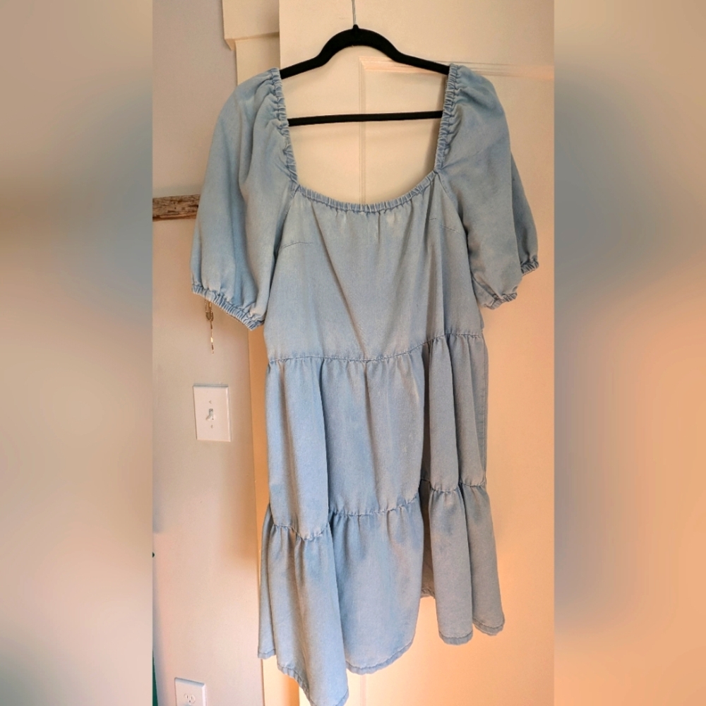 In The Style chambray dress, from ASOS, size 12